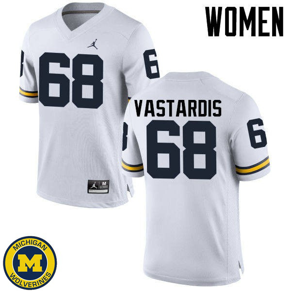 Womens University of Michigan #68 Andrew Vastardis White Official Game Jersey